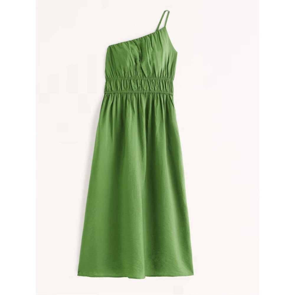 NWOT L Tall Abercrombie One Shoulder Linen Like Summer Maxi Dress